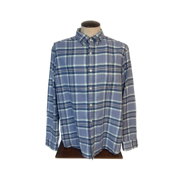 Vineyard Vines Island Twill Plaid Shirt Top Summer Evening Large NWT
